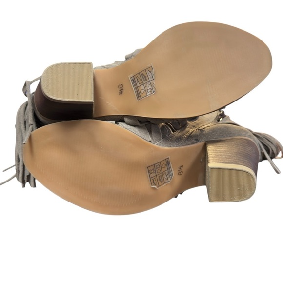 Jeffery Campbell Leather Strappy Boho Western Festival Fringed Boots - Picture 10 of 16